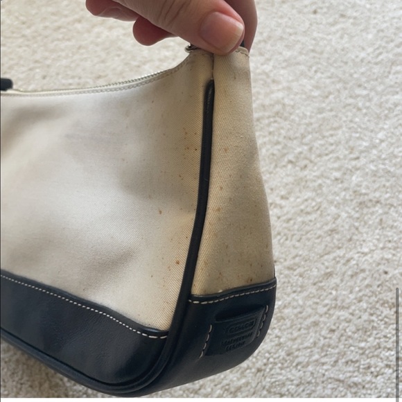 Coach cream and navy Demi small handbag - Picture 7 of 15